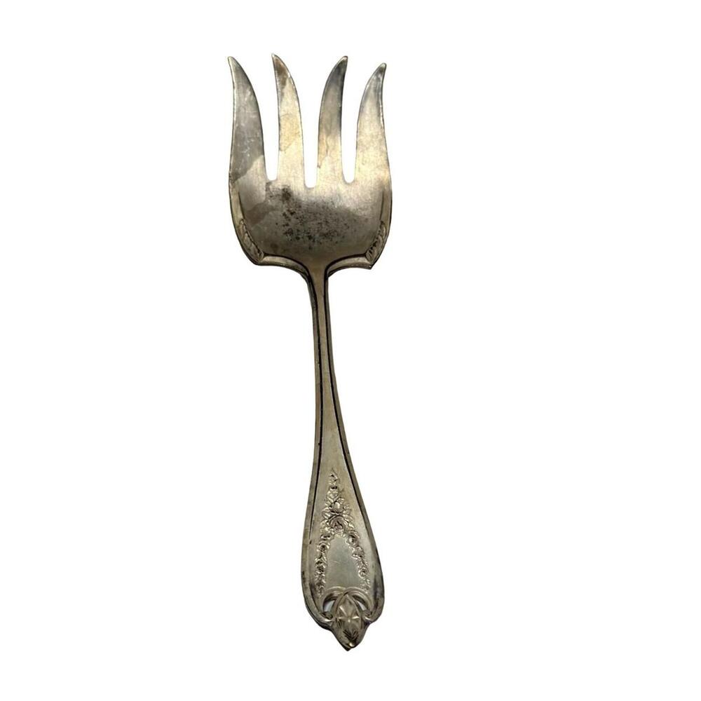 Vintage Collectible Rare Rogers Bros Silver toned Meat Fork 1847 Metal